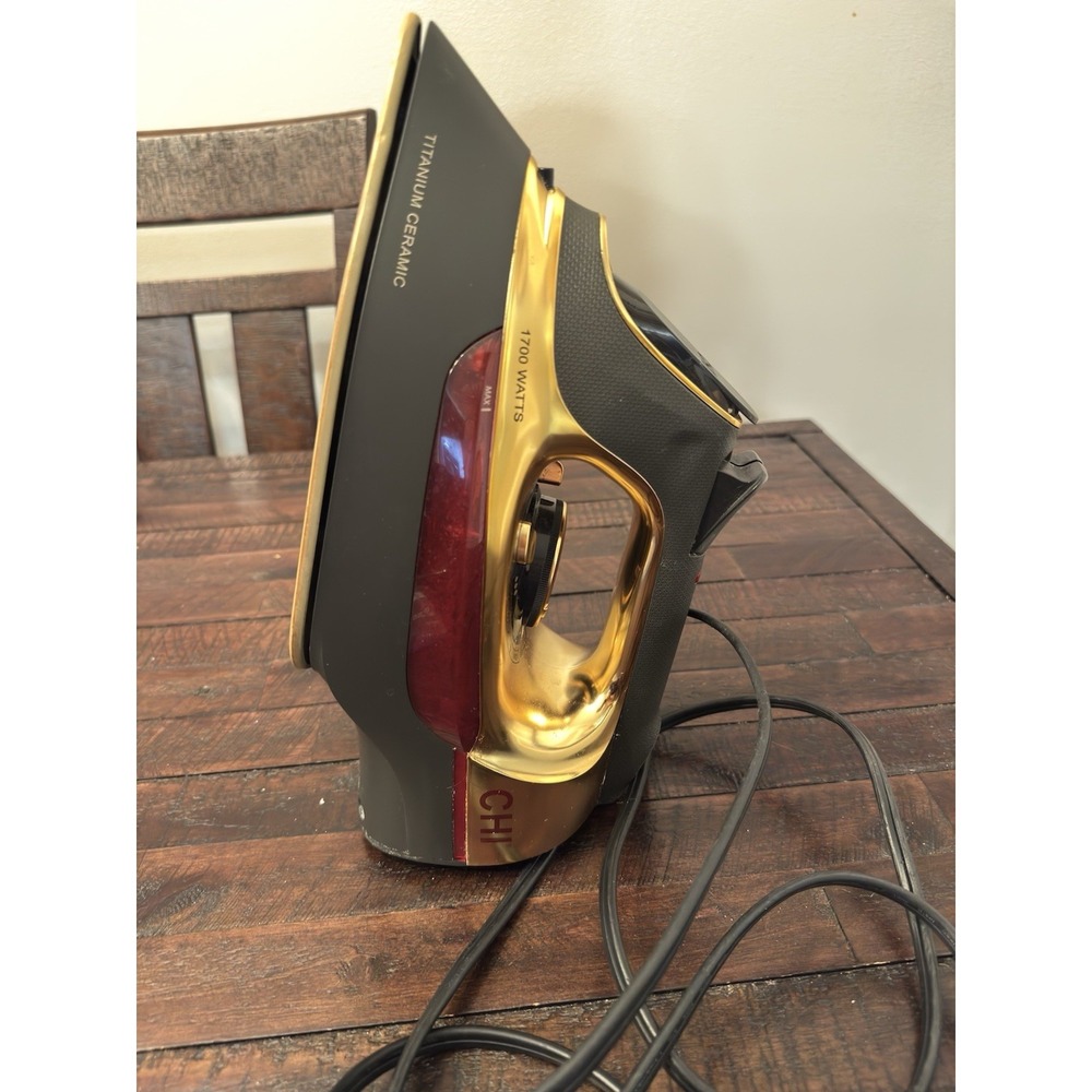 CHI Professional Steam Iron Titanium Infused Ceramic Soleplate 1700W Gold